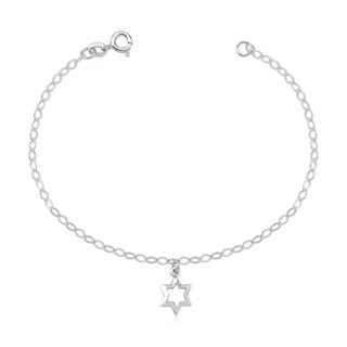 Pulseira feminina de prata 925 estrela pendente vazada em Oferta na Shopee