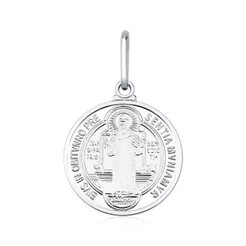 Pingente medalha São Bento Prata 925
