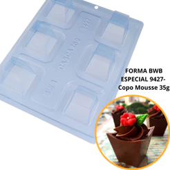 1~4 FORMA BWB COM SILICONE (3 PARTES) PARA CHOCOLATE COD 35G 9427 - COPO MOUSSE 3 35G (CHOCO)