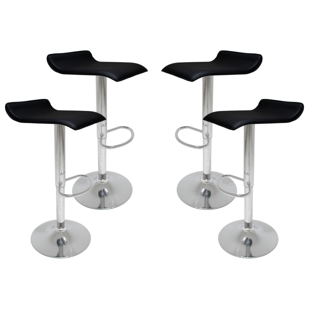 Kit 4 Banquetas Alta Giratórias Ajustáveis Confortáveis Preto Para Cozinha Bar Balcão Belo Horizonte