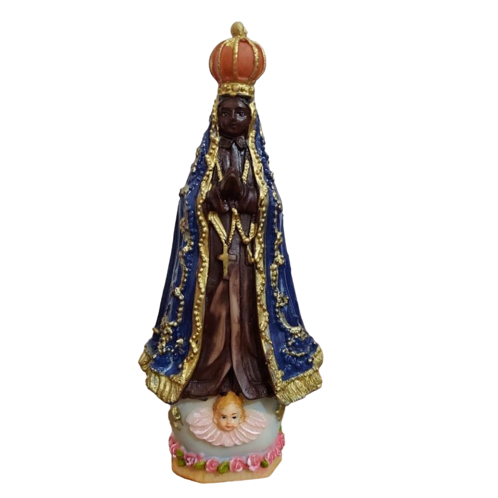 Imagem de Nossa Senhora Aparecida em Resina - 15 cm Imagem Católica