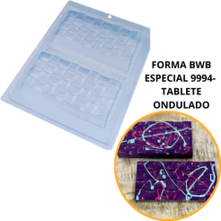 1~4 FORMAS BWB COM SILICONE (3 PARTES) CÓD.:9994- TABLETE ONDULADO 250g. (CHOCO)