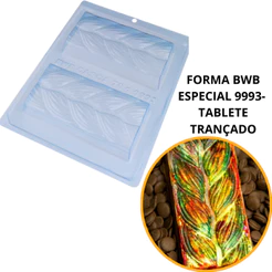 1~4 Forma BWB Com Silicone ( 3partes ) Para Chocolate Cód.9993-Tablete Trançado 250g. (CHOCO)