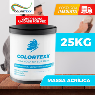 Massa Acrílica Premium 25kg Externo & Interno Acabamento Fácil Aplicação - Colortexx branca parede em Oferta na Shopee