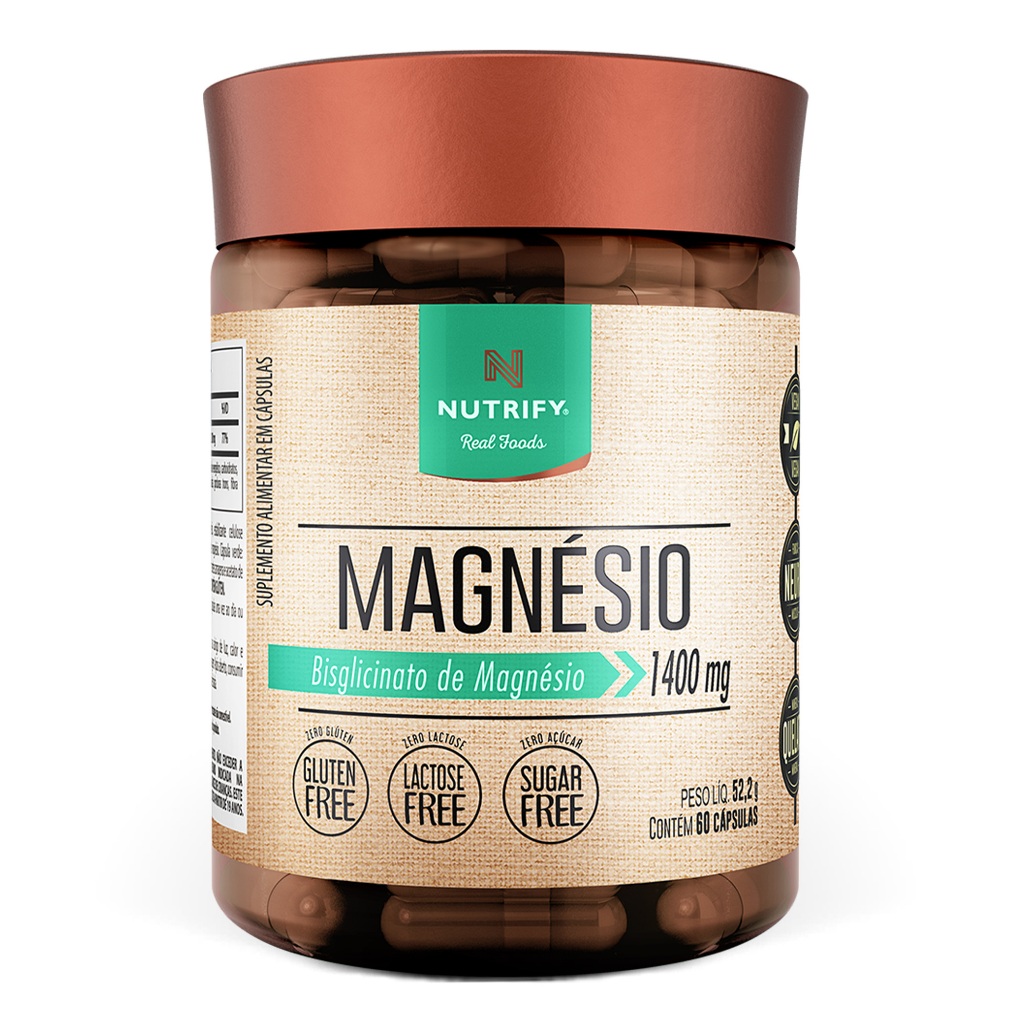 Nutrify Magnésio 1400mg Suplemento Alimentar de Máxima Absorção - 60 Cápsulas em Oferta na Shopee