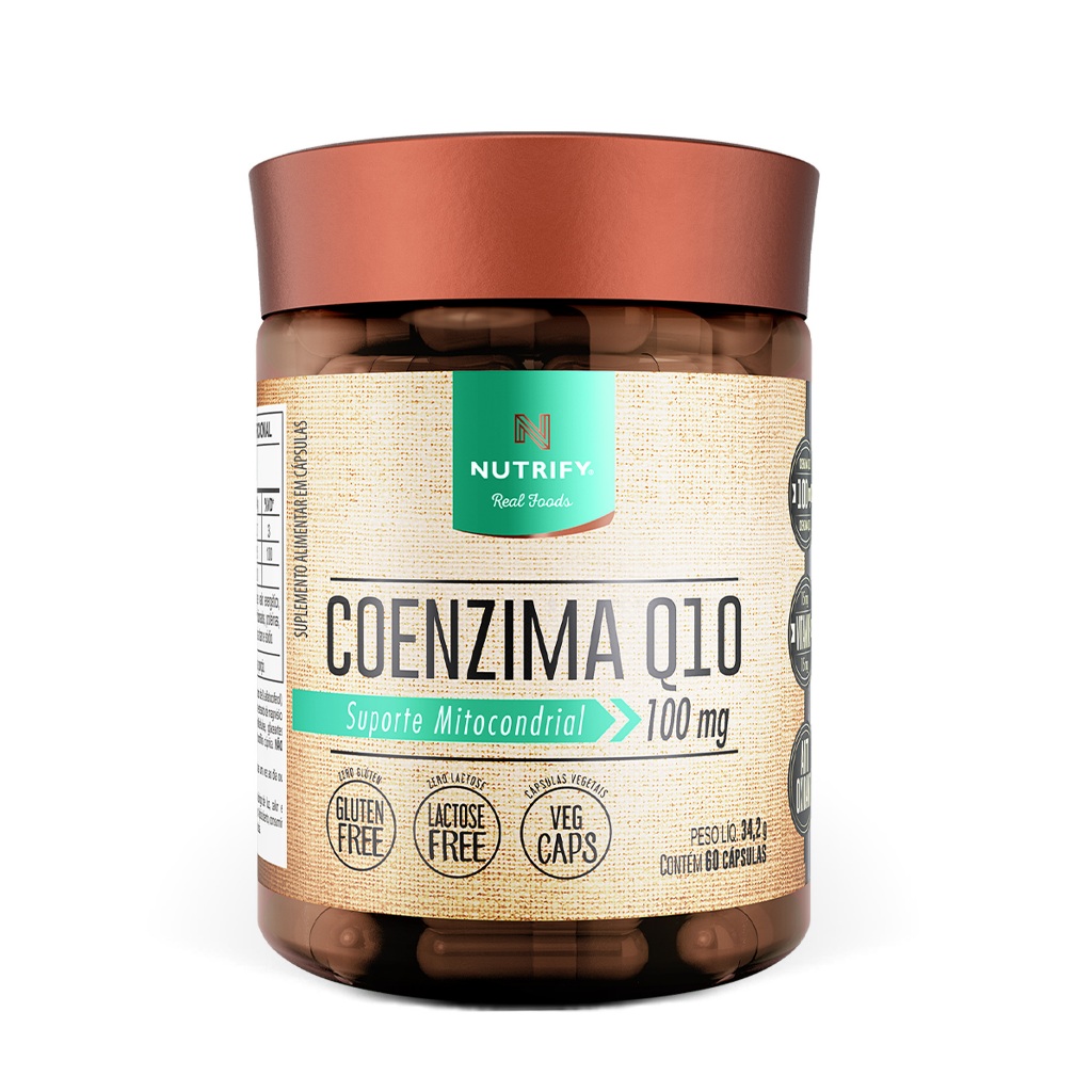 Nutrify Coenzima Q10 100mg/Dose - Multivitamínico - Com Vitamina E - Ação Antioxidante - 60 Cápsulas em Oferta na Shopee