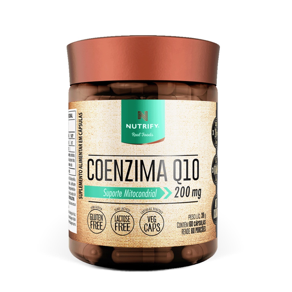 Nutrify Coenzima Q10 200mg por Dose Porção 1 Cápsula Multivitamínico Enriquecido com Vitamina E - Ação Antioxidante - Health