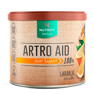 Nutrify Artro Aid Colágeno Hidrolisado Tipo 1 e 2 com Ácido Hialurônico - Sem Açúcar - Sabor Laranja - 200g em Oferta na Shopee