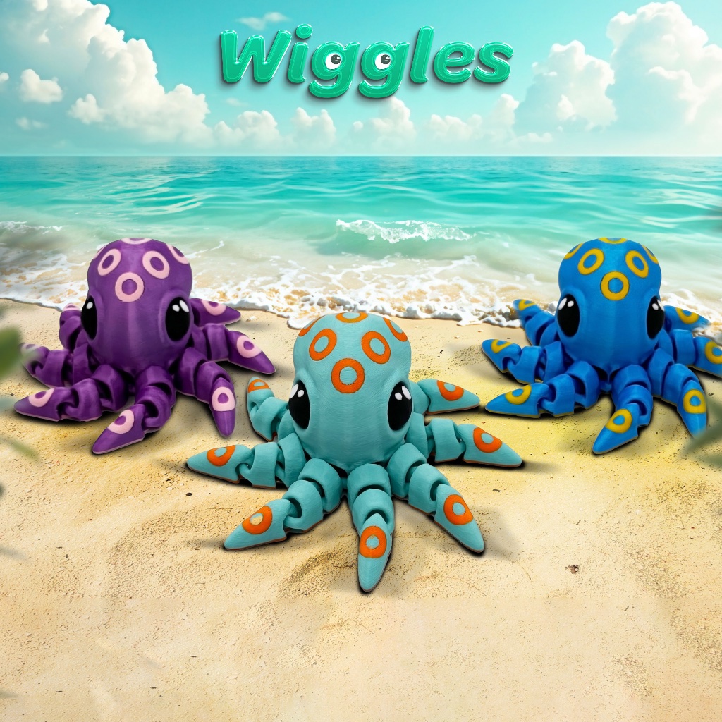 Polvo Flexível Brinquedo Articulado Wiggles Animais Fidget