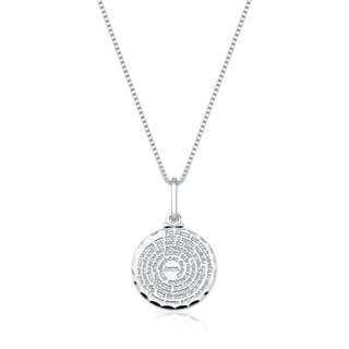 Colar de Prata 925 Veneziana com Pai Nosso em Oferta na Shopee