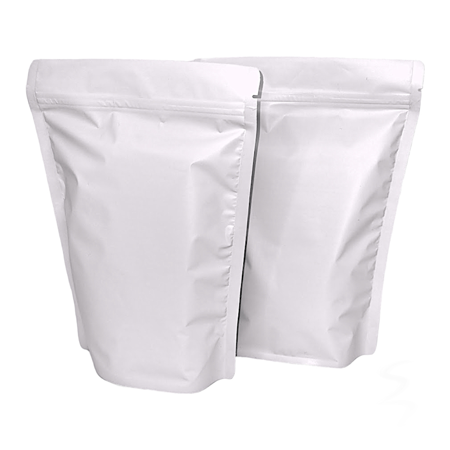 Kit 100 Sacos Stand Up Pouch Branco Fosco com Zíper 1100 ml (17x23 cm) - Embalagem Versátil e Prática8