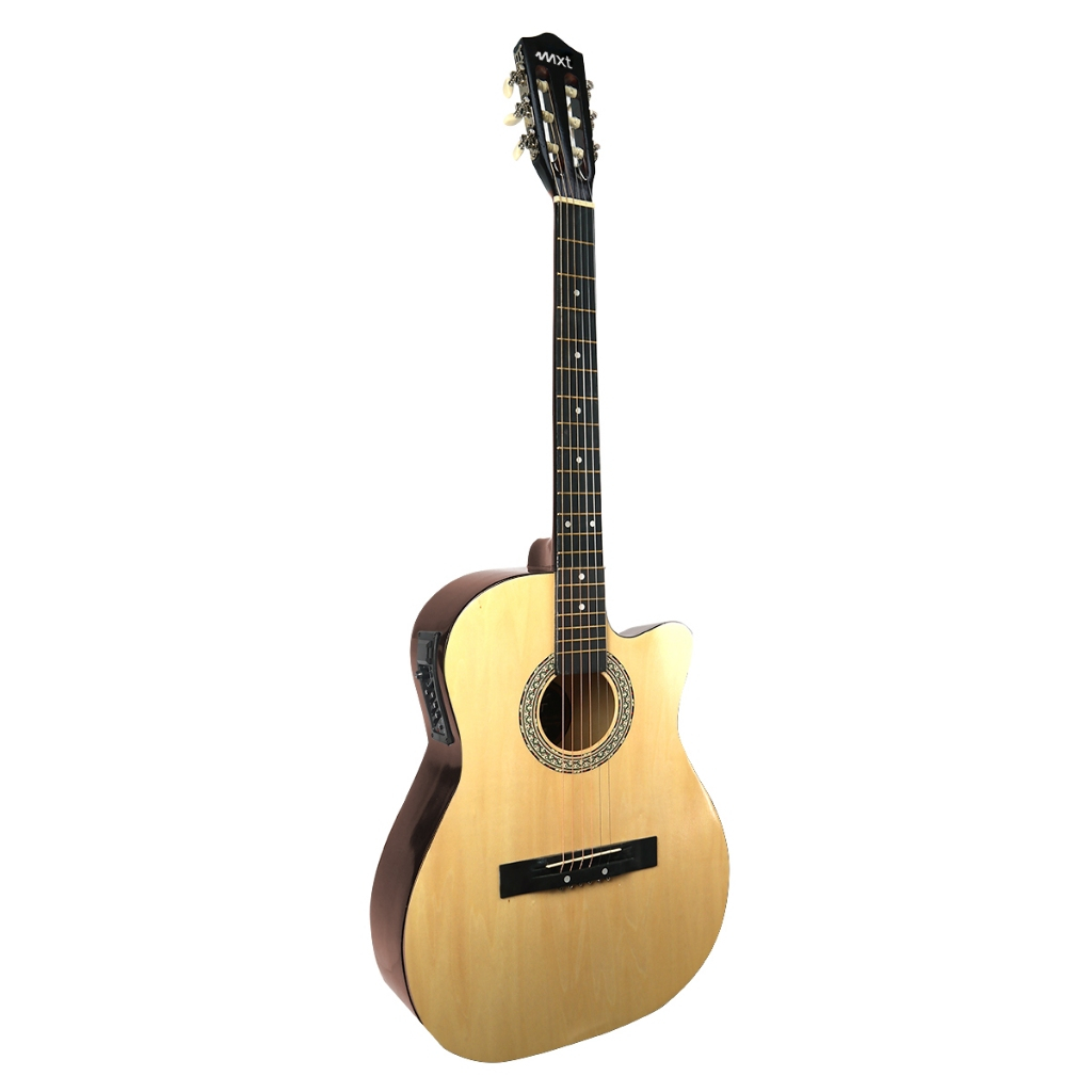 Violão Eletroacústico MXT cordas Aço Braço Mogno Equalizador Tensor Ajustável 20 Trastes Acabamento Envernizado