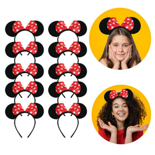 Kit 10 Tiaras Minnie Vermelha Laço Luxo Infantil Adulto Festa Aniversário Fantasias