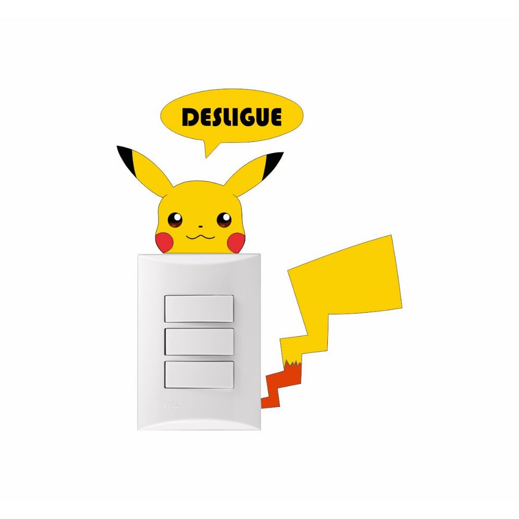 Espelho de luz Interruptor Kit Pikachu Pokémon Decoração Menino Menina Quarto Infantil em Oferta na Shopee