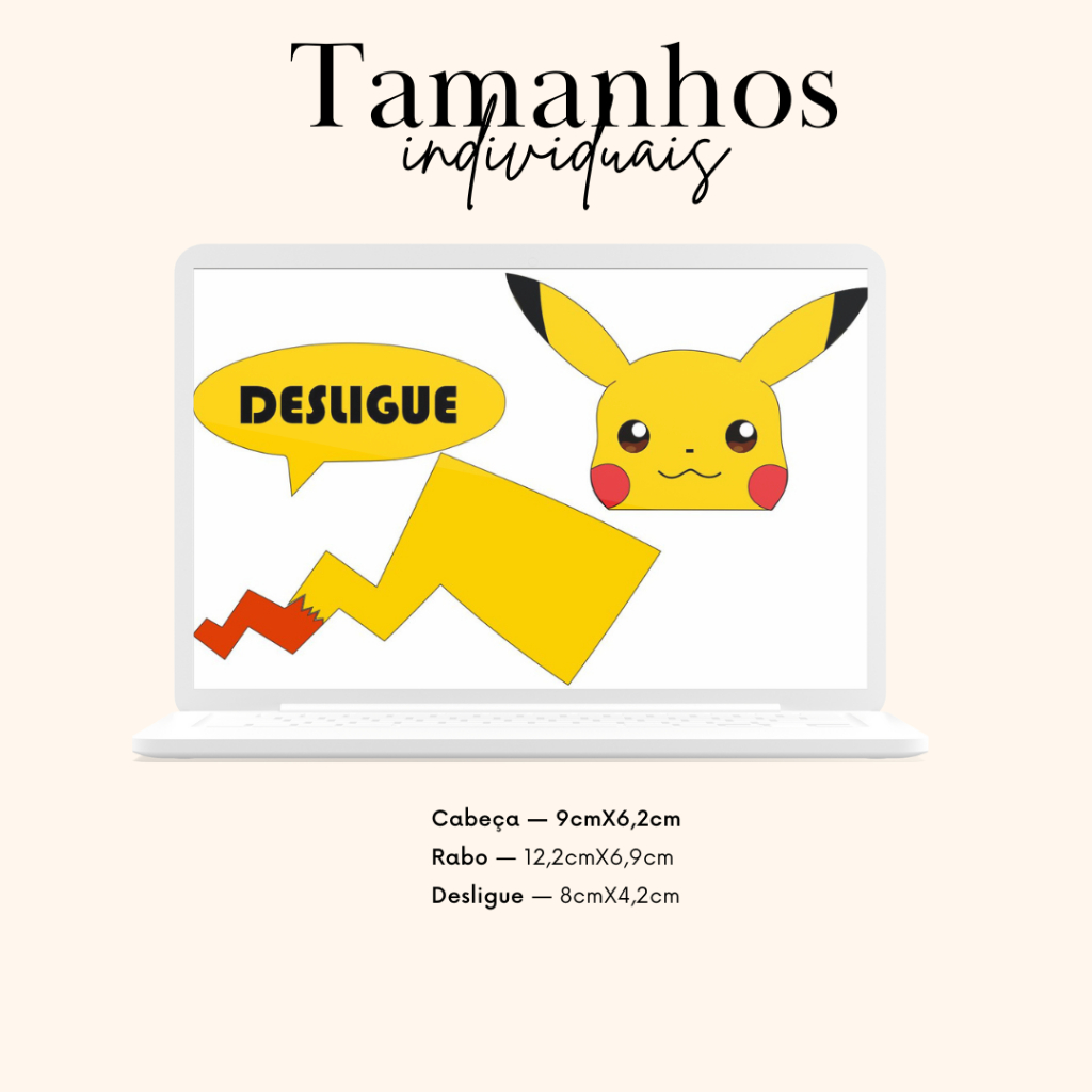 Espelho de luz Interruptor Kit Pikachu Pokémon Decoração Menino Menina Quarto Infantil