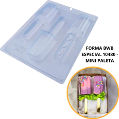 Forma bwb MINI PALETA 65g especial com silicone 3 partes para chocolate Cód. 10480 (CHOCO)
