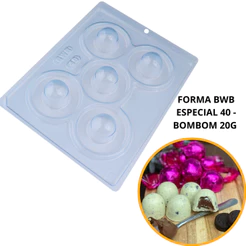 Forma BWB Com Silicone (3 partes)Cód. 40 - Bombom Especial 20g. Para Festas Trufas, Bombons, Alfajor (CHOCO)