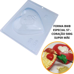 forma bwb com silicone (3 partes) cod57 - Coração Super Mãe 500 gramas (CHOCO)
