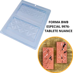1~4 Forma BWB Com Silicone (3partes) Para Chocolate Cód.9976-Tablete Nuance 3D 250g. Barra Recheada (CHOCO)