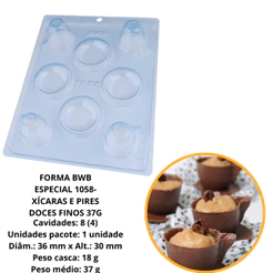 1~4 Forma Bwb Sp 1058 Xicara E Pires Silicone 3 Partes Profissional Cod-3530 (Sp Especial) (CHOCO)