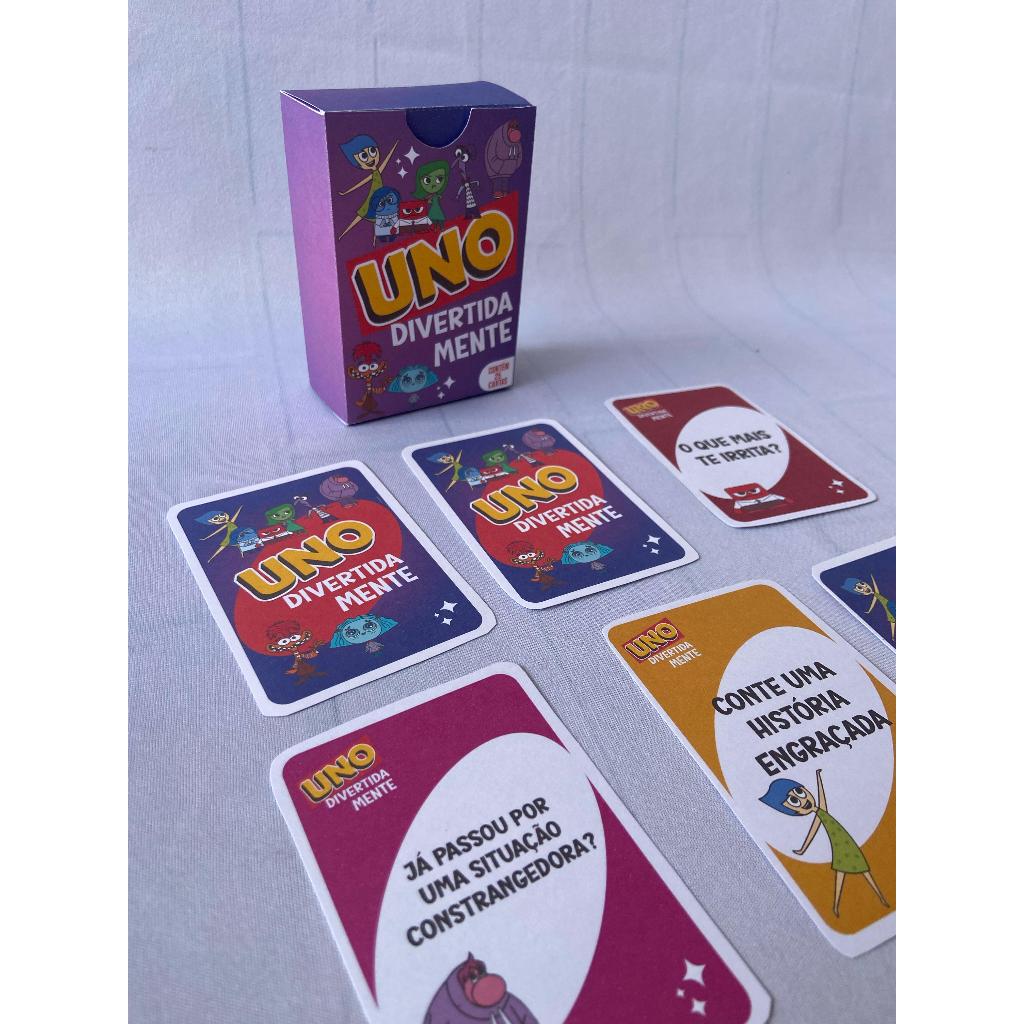 UNO SEM NÚMERO - Jogo DIVERTIDAMENTE - EMOÇÕES ÚNICO COM 41 cartas - Lembrancinhas Fim de Festa