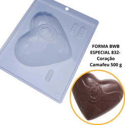 1~4 forma bwb com silicone (3 partes) cod 832 - Coração Camafeu 500 g