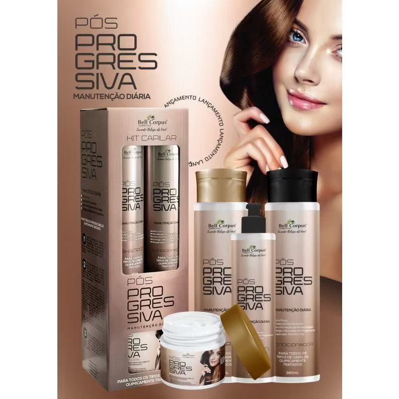 Kit Capilar 4 itens Bell Corpus tratamento capilar shapoo condicionador mascara finalizador