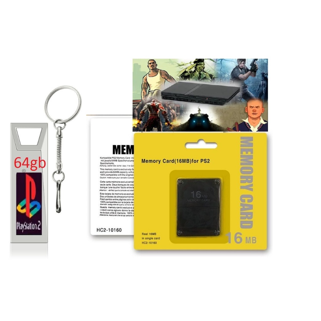 memory card 16mb com opl/pen drive 64gb com jogos Ps2