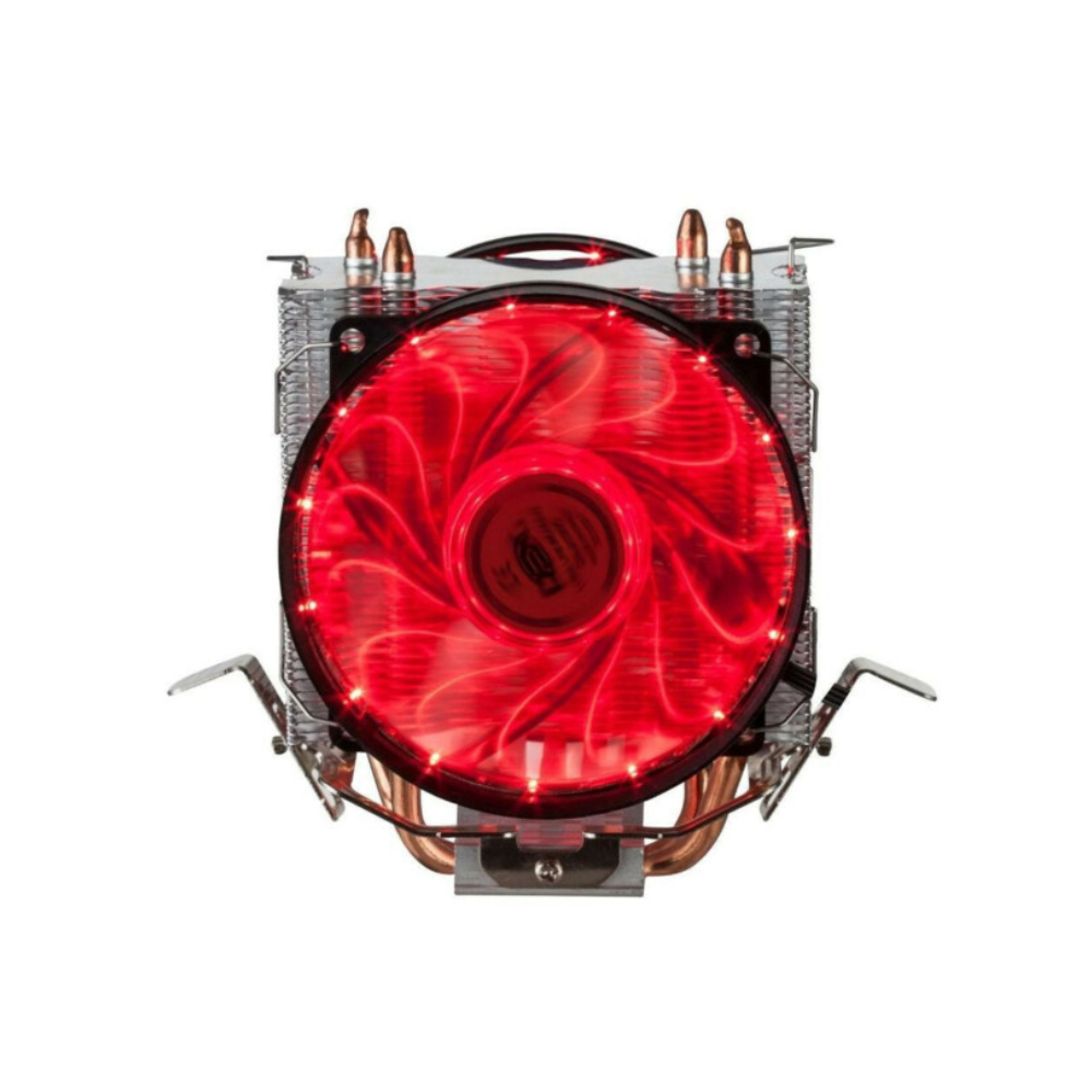 Air Cooler para Processador Gamer Dex, Led Vermelho, Fan Duplo, para Intel e AMD, DX-9115D-VM