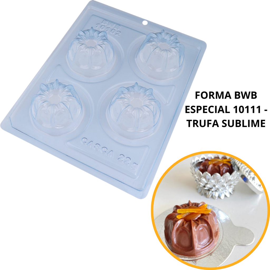 Forma BWB Com Silicone (3 partes) Para Chocolate - Trufa Realeza 90g. Para Festas Trufas, Bombons. em Oferta na Shopee