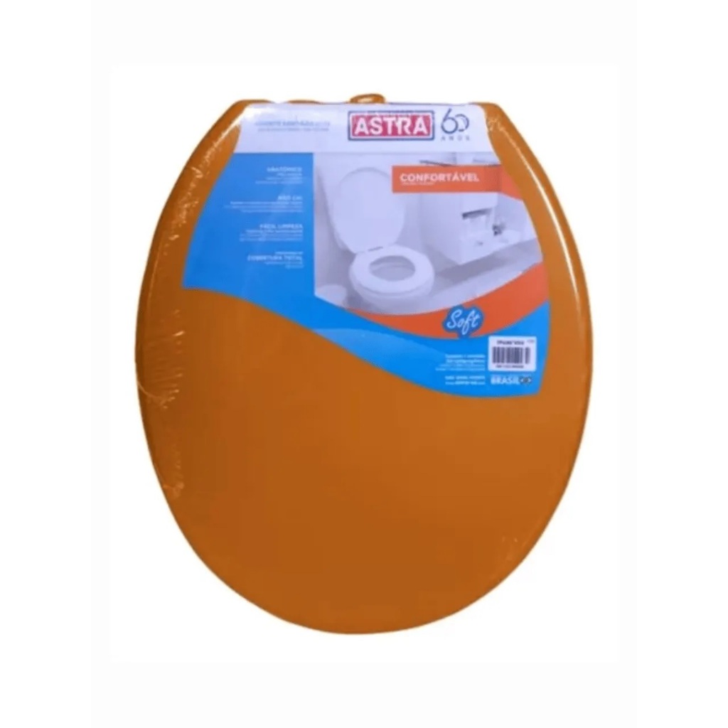 Assento Sanitário Astra Soft Caramelo 2 TPJ/AS*CM2(Não Almofadado)