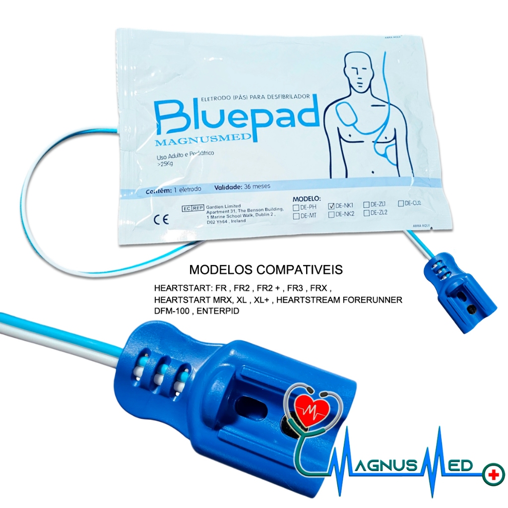 Eletrodo - Pás Adesivas Para Desfibrilador - Philips Heartst FR , FR2 , FR2 + , FR3 , FRX , HEARTSTART MRX