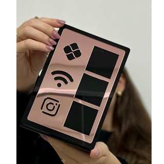 Placa Para QrCode Pix Wifi Instagram  Display Balcão Loja em Oferta na Shopee