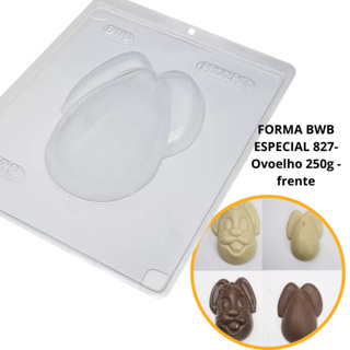 1~4 Forma BWB Com Silicone (3 partes) Para Chocolate Cód. 827 - Ovoelho (F) 250g. Páscoa em Oferta na Shopee