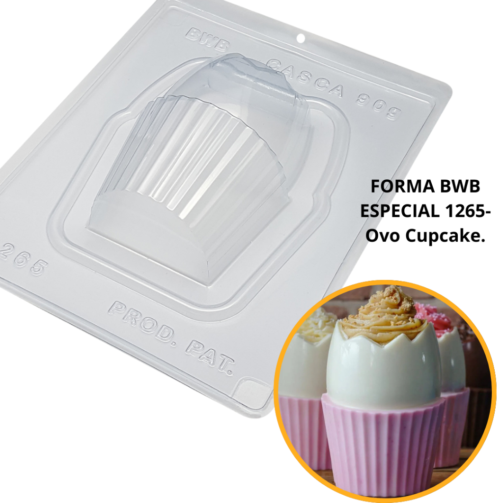 1~4 Forma BWB Com Silicone (3 partes) Para Chocolate Cód. 1265 - Ovo Cupcake. Páscoa - Home & Living