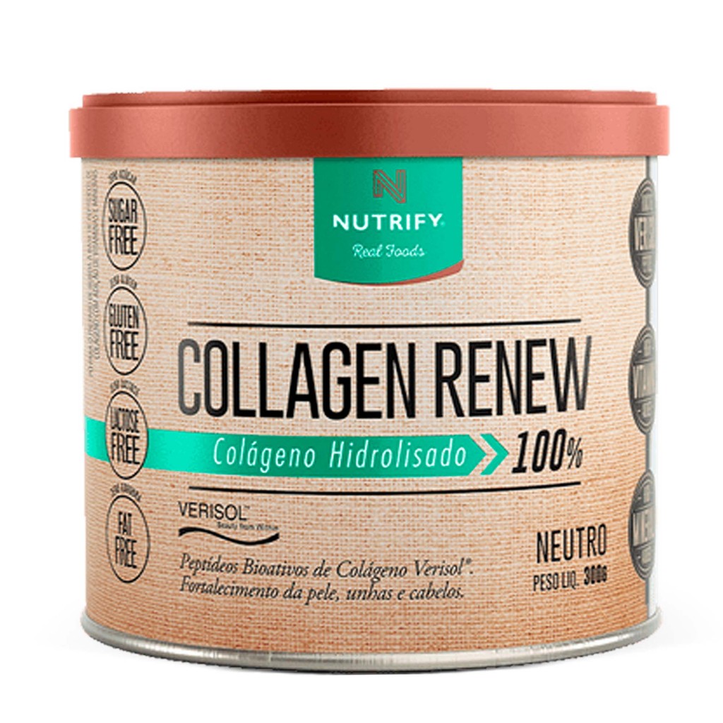 Nutrify Collagen Renew - Colágeno Hidrolisado em Pó - Sem Glúten e Sem Açúcar - 300g em Oferta na Shopee