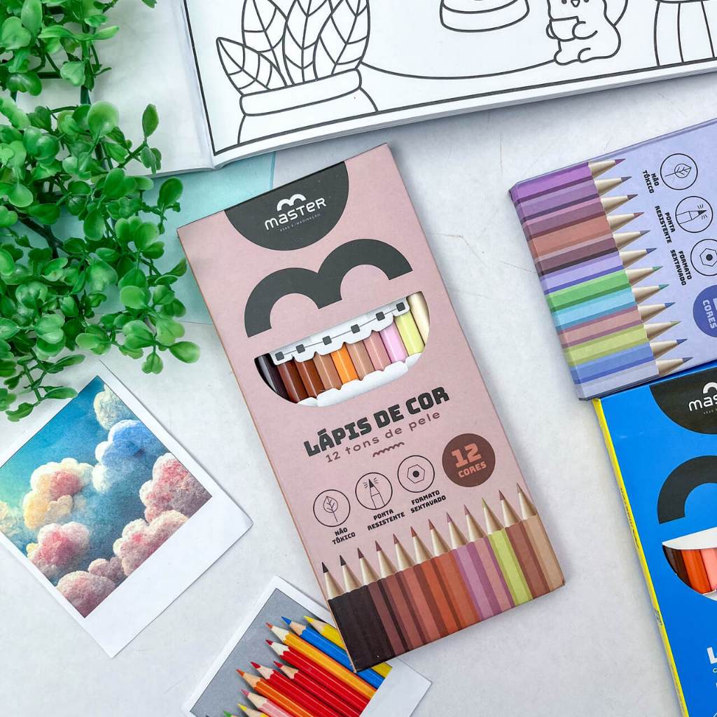Lápis de Cor 12 Cores Tons de Pele - Master