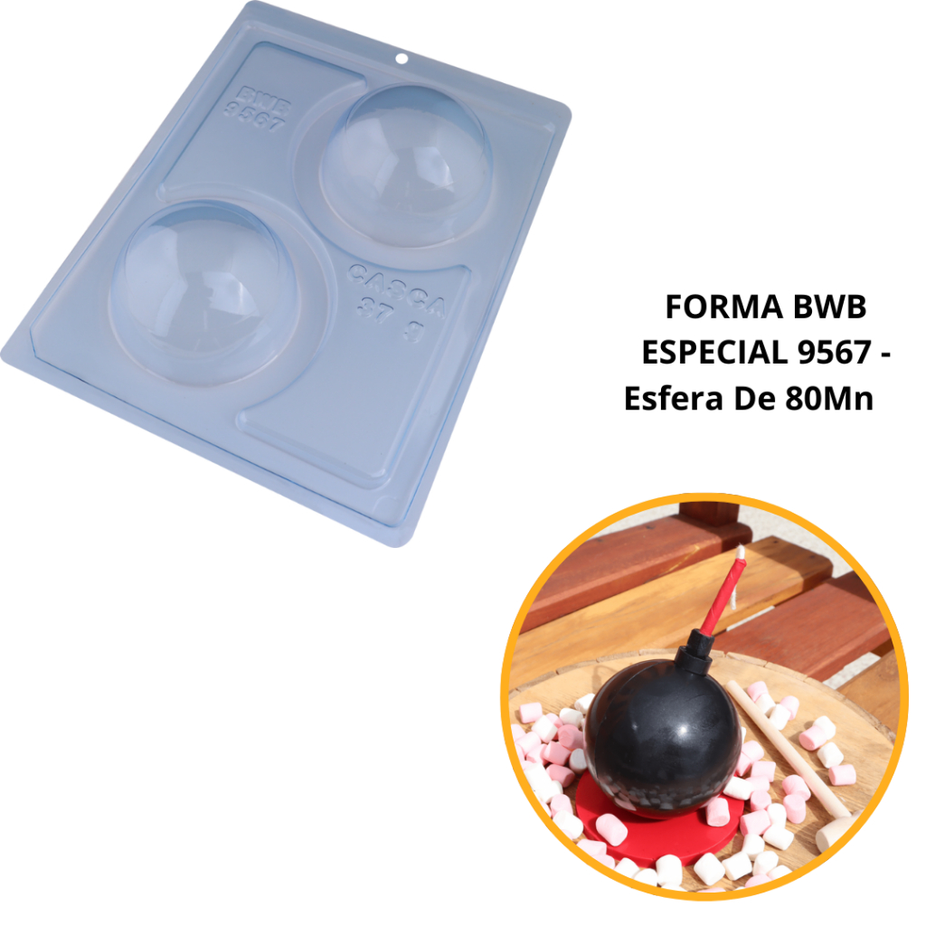 1~4 Forma bwb com silicone (3 partes) cod 9567 - Esfera de 80 mm 8 cm em Oferta na Shopee