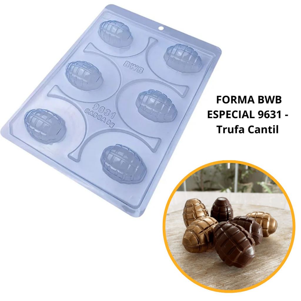 1~4 Forma BWB Com Silicone (3 partes)- Trufa Cantil 19g. Para Festas Trufas, Bombons, Alfajor em Oferta na Shopee