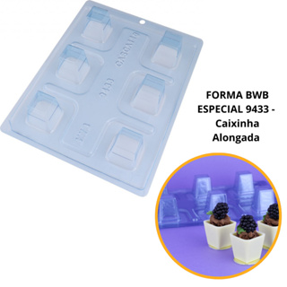 1~4 Forma bwb com silicone (3 partes) para chocolate cod  9433 - Caixinha Alongada 28g..... em Oferta na Shopee