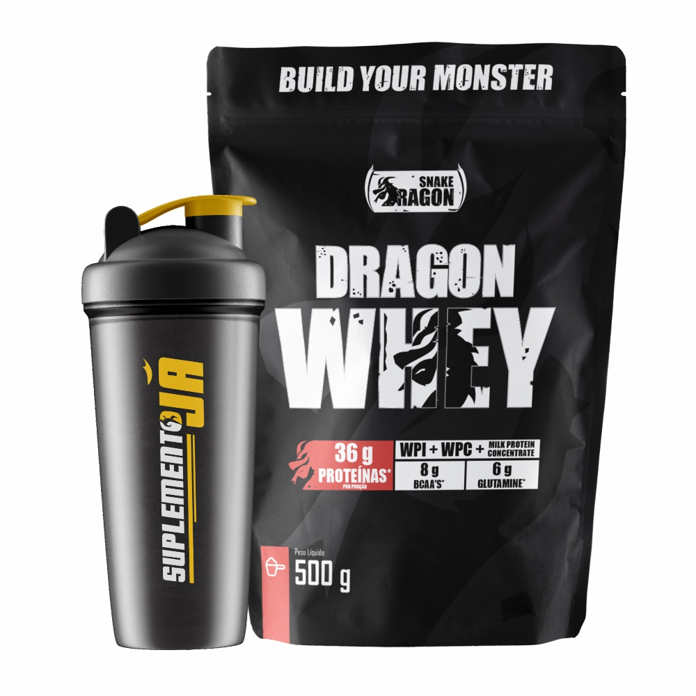 Whey Isolado, 500g - Snake Dragon + Coqueteleira em Oferta na Shopee