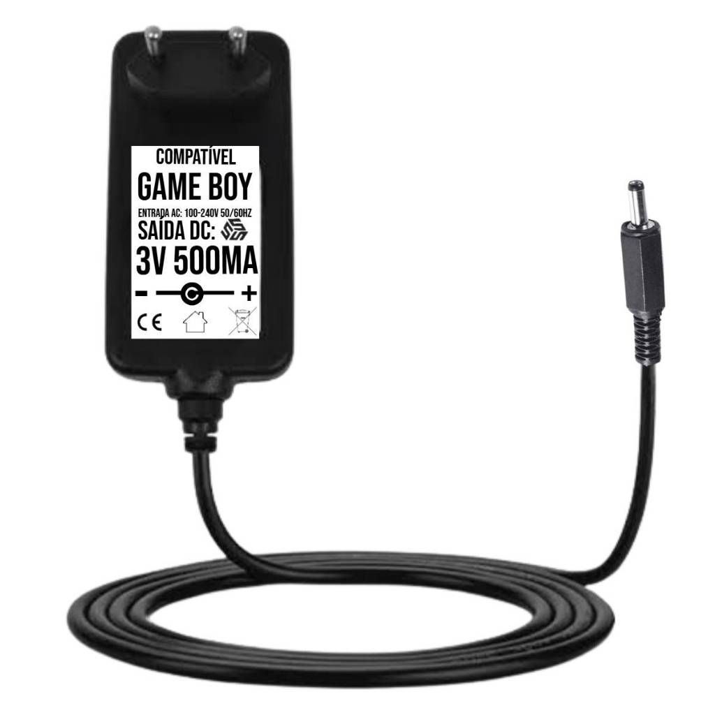 Fonte 3v 500ma Compatível Com Nintendo Game boy Color e Game Boy Pocket