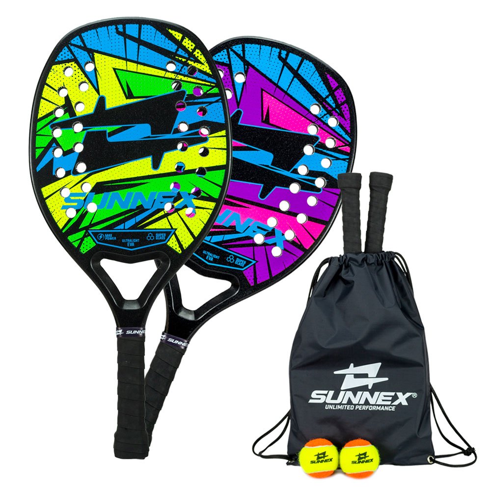 Kit 2 Raquete Beach Tennis Fibra Sunnex Thunder ganhe capa + bola