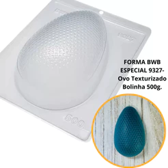1~4 Forma BWB Com Silicone (3 partes)Para Chocolate Cód. 9327 - Ovo Texturizado Bolinha 500g. Páscoa (CHOCO)