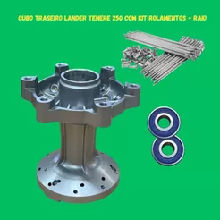Cubo Traseiro Lander Tenere 250 Com Kit Rolamentos + Raio