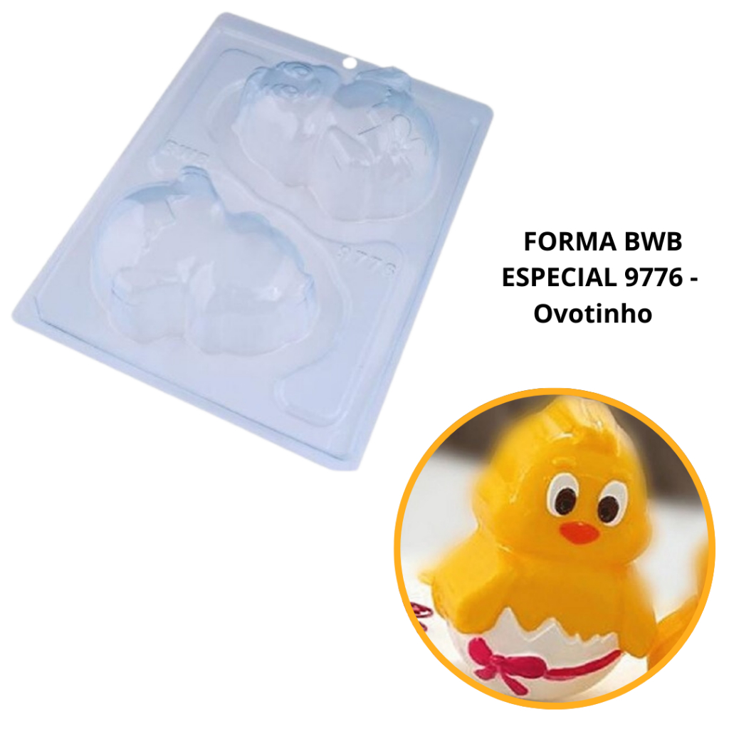 1~4 Forma BWB Com Silicone (3 partes) Para Chocolate Cód.9776 - Ovotinha 450g. Páscoa - Home & Living