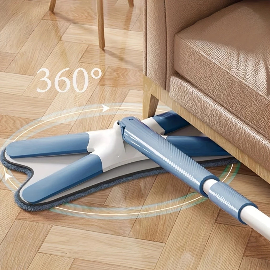 Mop Giratório 360° com Sistema de Torção Pano de Microfibra Lavável Cabo 1,07m para Limpeza de Pisos