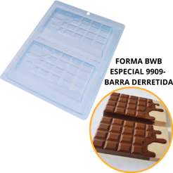 1~4 FORMAS BWB COM SILICONE (3 PARTES) CÓD.:9909 BARRA DERRETIDA 260g. BARRA RCHEADA. (CHOCO)