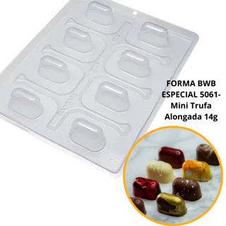 1~4 Forma BWB Com Silicone (3 partes) - Mini Trufa Alongada 14g Para Festas Trufas, Bombons, Alfajor em Oferta na Shopee