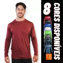 Camisa Camiseta Proteção Solar UV Masculina Manga Longa Segunda Pele Térmica Academia Fitness Treino
